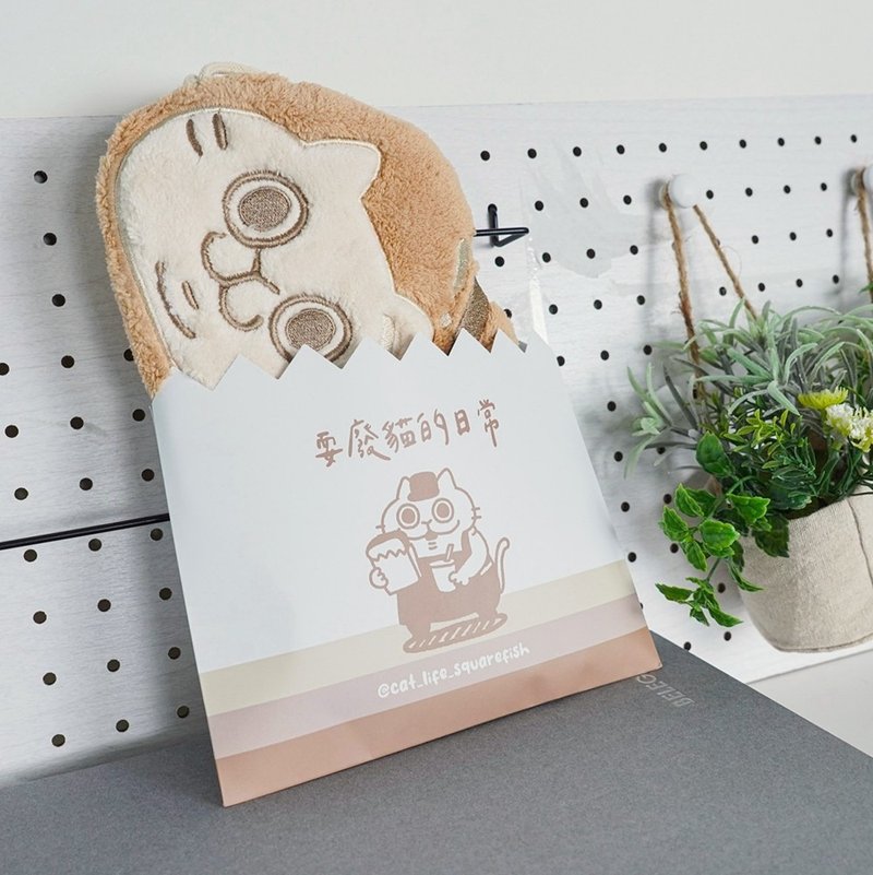 耍廢貓的日常-擦手巾-奶油麵包貓款 - 毛巾/浴巾 - 聚酯纖維 