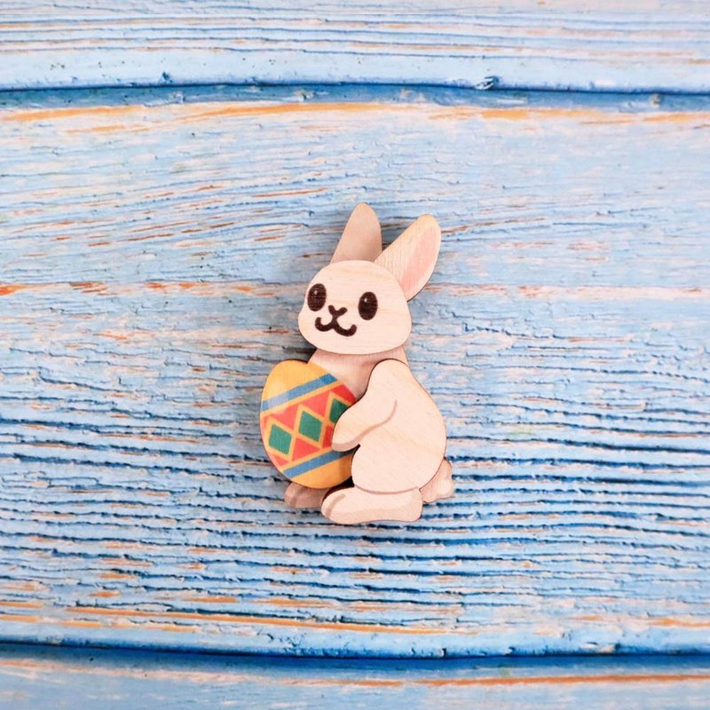 Wood Fridge Magnet-Rabbit - แม็กเน็ต - ไม้ หลากหลายสี