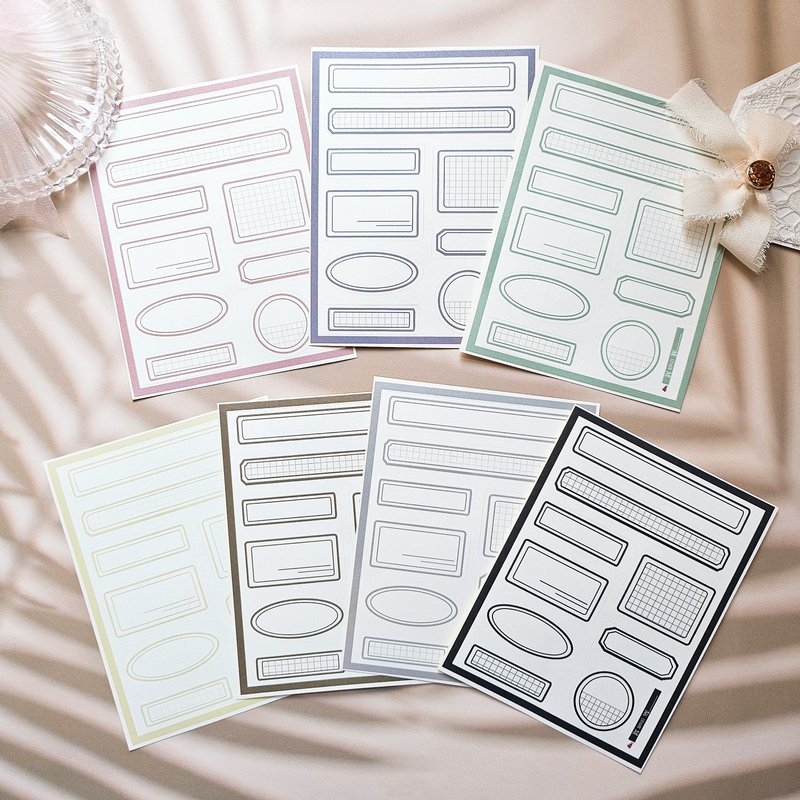 Color label cutting line sticker - 貼紙 - 紙 