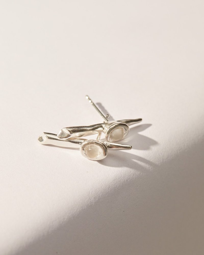 Sterling Silver Earrings & Clip-ons Silver - mormormor, Rain-In-Forest Earring