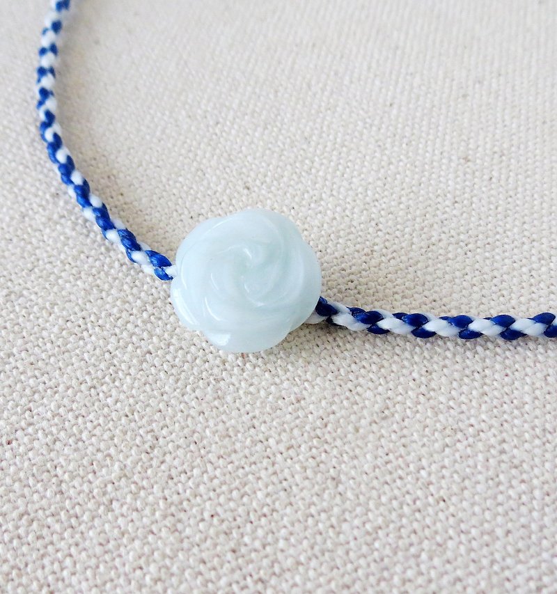 Fashion [lucky rose] jade silk wax bracelet [four series]*[10]*move peach - Bracelets - Gemstone Blue