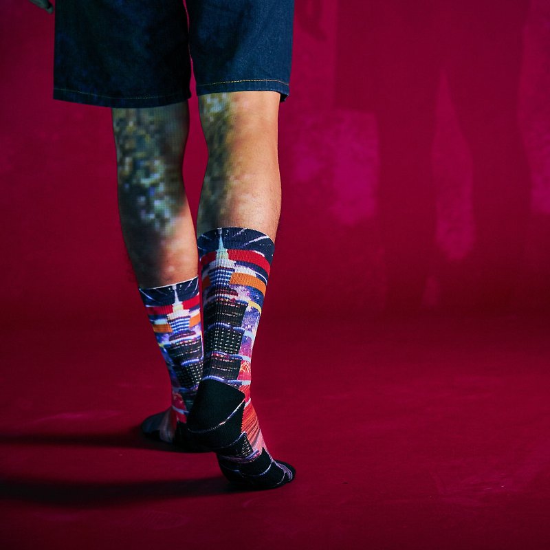City Collection-Shining City Crew Socks - ถุงเท้า - เส้นใยสังเคราะห์ หลากหลายสี