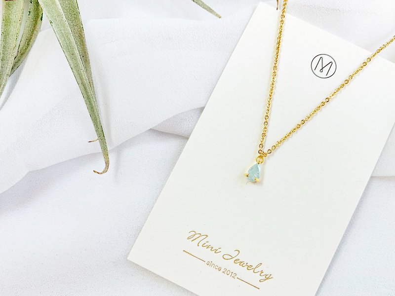 [Exquisite Gift Box] 18K Gold Necklace - Blue Tears Gift Birthday Lover Special Texture - Necklaces - Precious Metals Gold