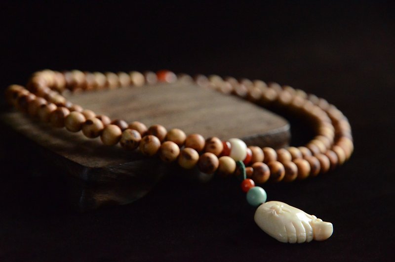 [Chang Le] Yabaimu 108 beads beads rosary - Bracelets - Wood Red