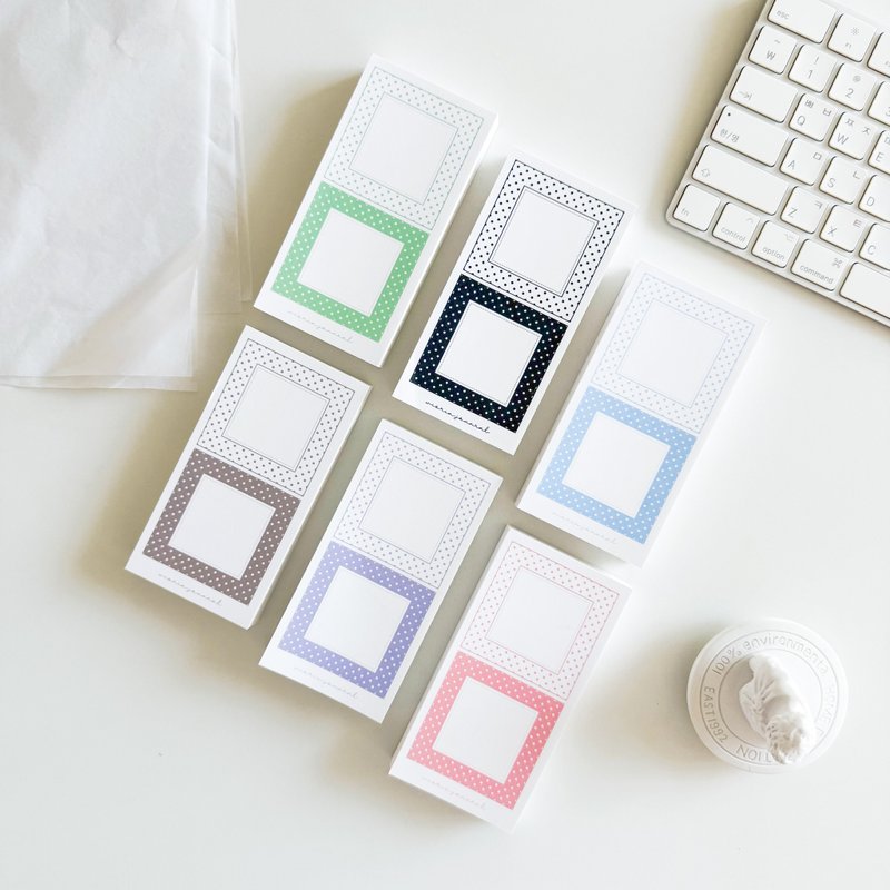 Polka dot square scrapbook paper notepads memo paper - 便條紙/便利貼 - 紙 