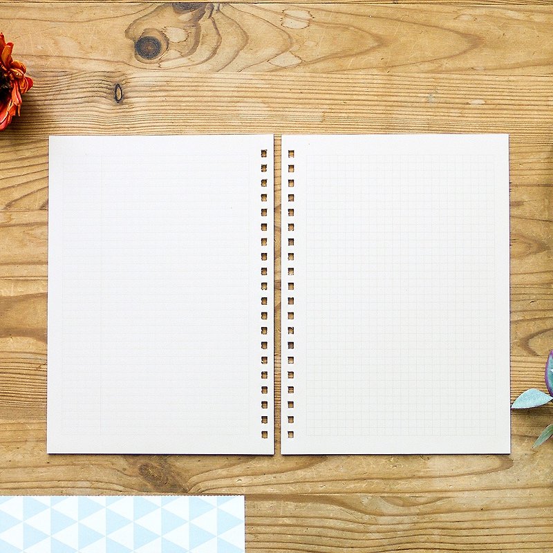 Bulk Pack - A5 / Grid & Lined Paper / 20 Holes or 6Holes - Notebooks & Journals - Paper White