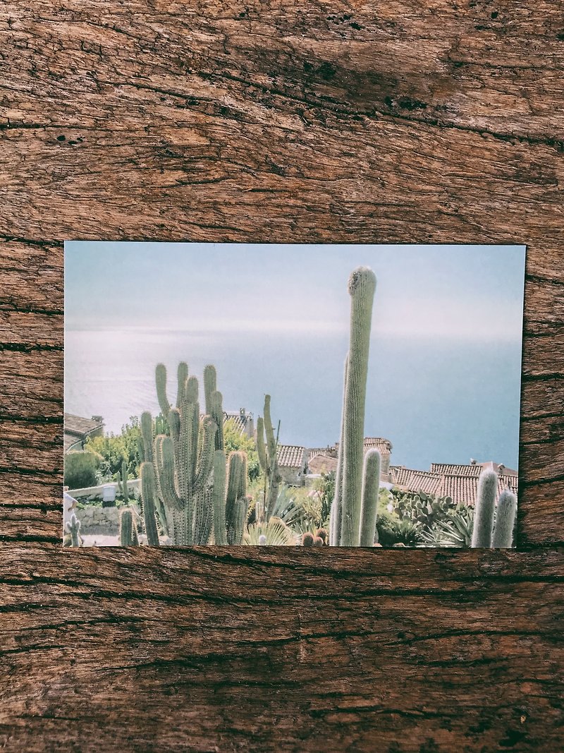 Scenery of the world. Photography postcard of the mountaintop garden in a small town in southern France, the green island - Cards & Postcards - Paper 