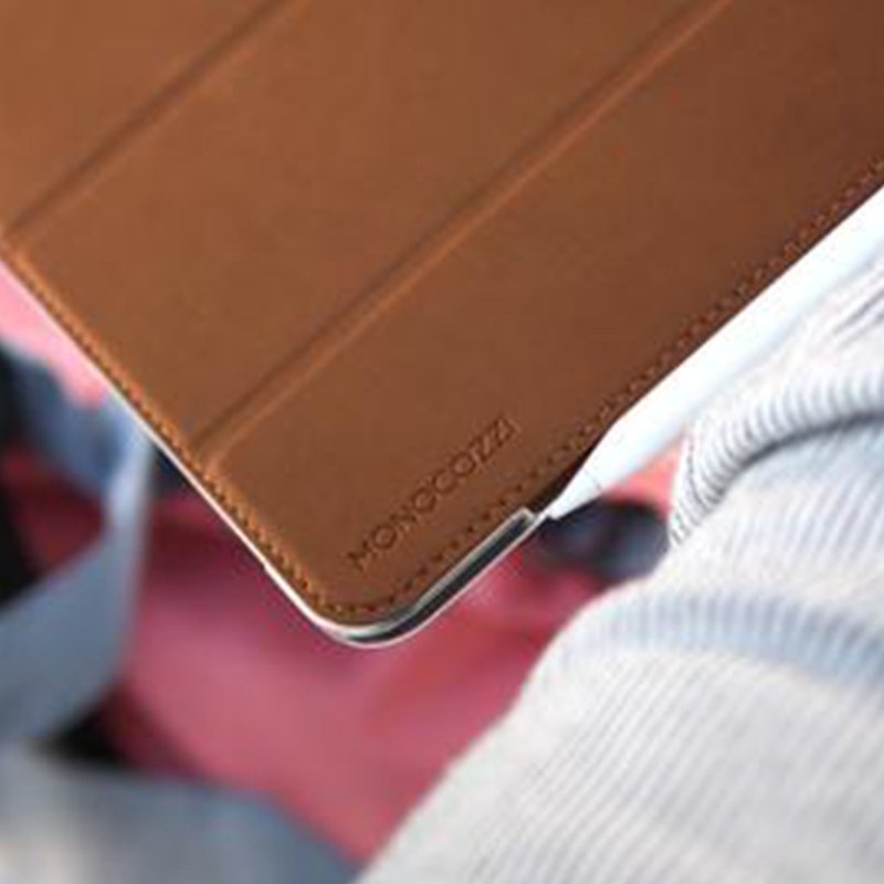 Lucid Folio | Ultra Slim Hard Flip Case for iPad Pro 11 (2018) w/Auto On-Off - Computer Accessories - Faux Leather Brown