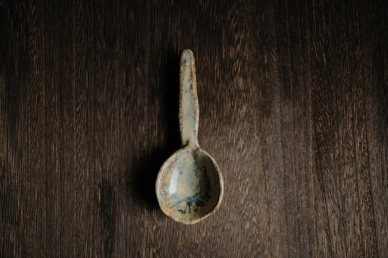 白層・葉・匙2 - 刀叉/湯匙/餐具組 - 陶 白色