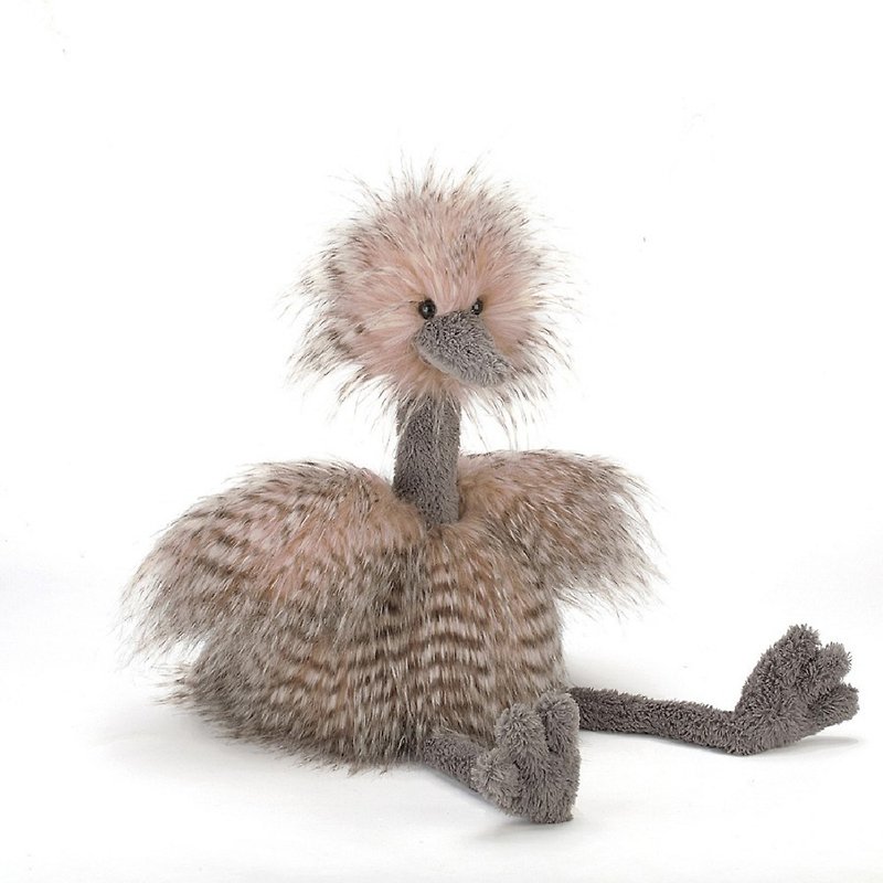 Jellycat Odette Ostrich 鴕鳥 49公分 - 公仔模型 - 棉．麻 咖啡色