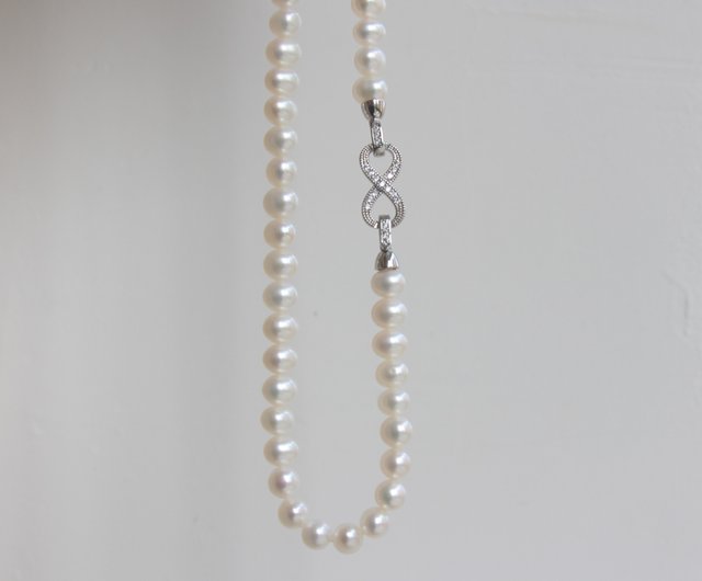 Elegant White Pearl Necklace and Mother's Day Gift and 