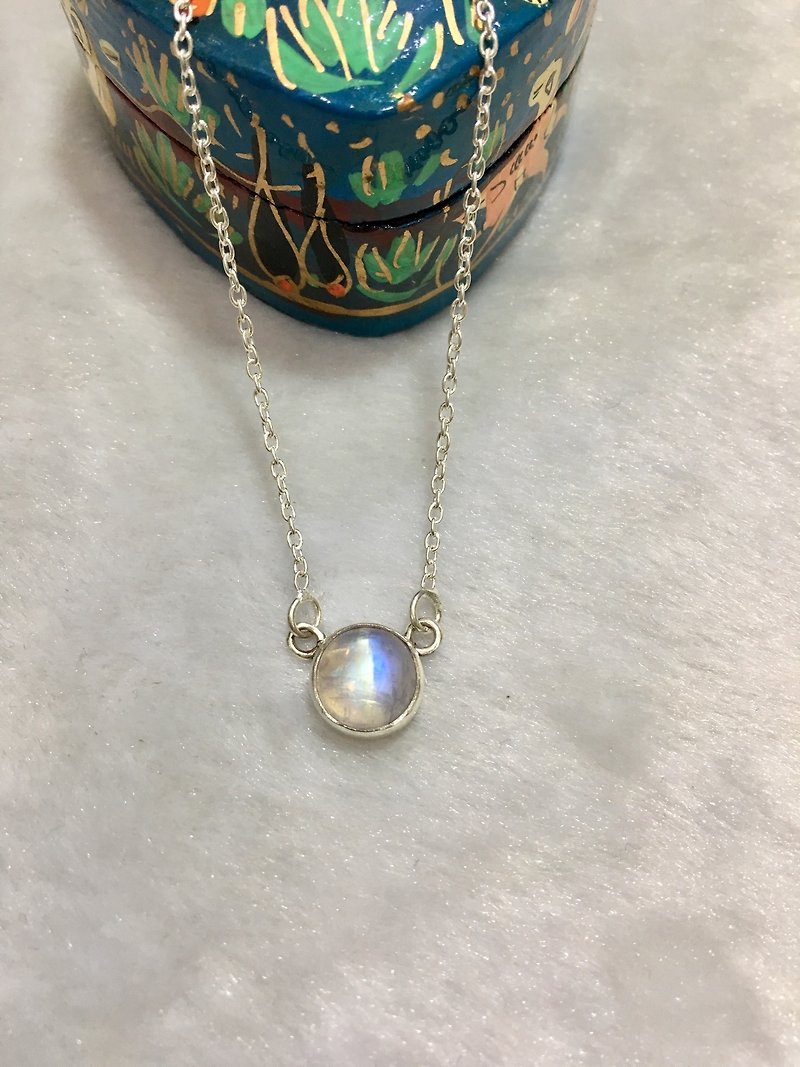 Round Moonstone Hole Pendant series  Handmade in Nepal  92.5% Silver - Necklaces - Gemstone 