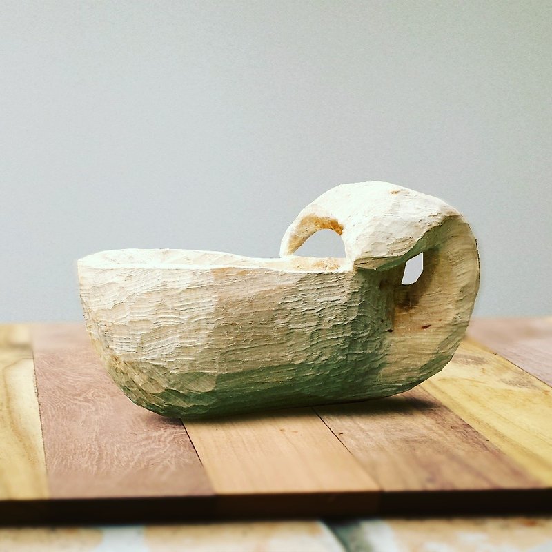 手作りクジラ木製カップ - 木工/竹細工/ペーパークラフト - 木製 オレンジ