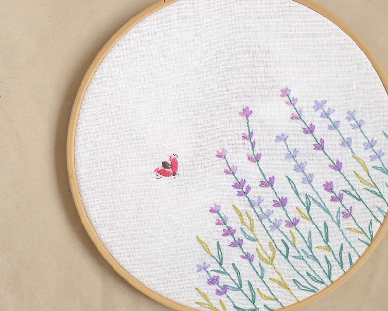 Digital Download PDF | Hand embroidery pattern, DIY, Lavander flower, wall decor - คอร์สงานฝีมือ/หนังสือคู่มือ - วัสดุอื่นๆ 