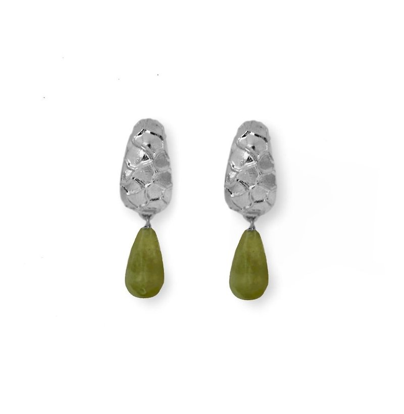 BOUCLES LA LAGUNE SERPENTINE ARGENT snake-shaped Silver earrings - ต่างหู - เครื่องเพชรพลอย 
