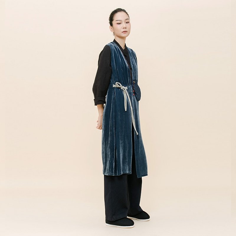  BUFU silk long vest  CS170803  - Women's Vests - Silk 