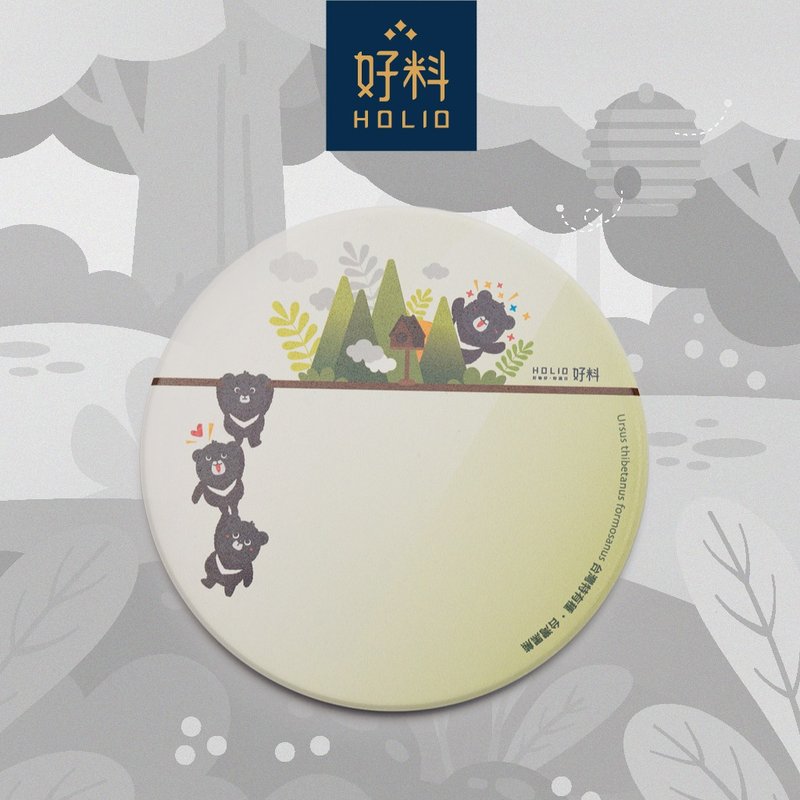 台灣特有種陶瓷吸水杯墊 台灣黑熊 - 杯墊 - 瓷 白色