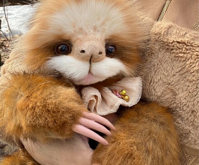 ON ORDER Sloth Janik fluffy doll soft doll fur doll big eyes soft toy movable Shop Natasha Leushina Stuffed Dolls Figurines Pinkoi