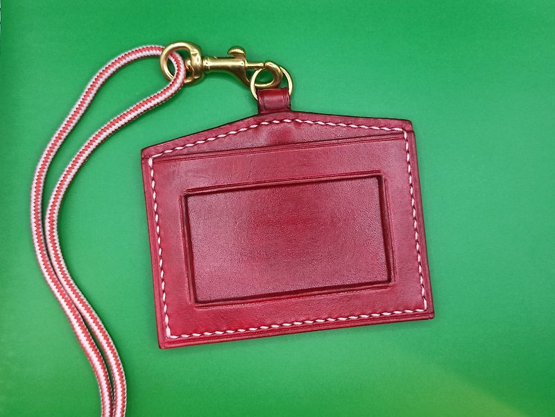 Hugins • 福金製皮 植鞣識別證 聖誕禮物 上班族 ID卡 通勤 護士 - 證件套/卡套 - 真皮 紅色