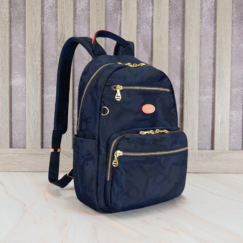 Must BUY functional small travel backpack 93291 (camouflage dark blue) - Backpacks - Nylon Blue