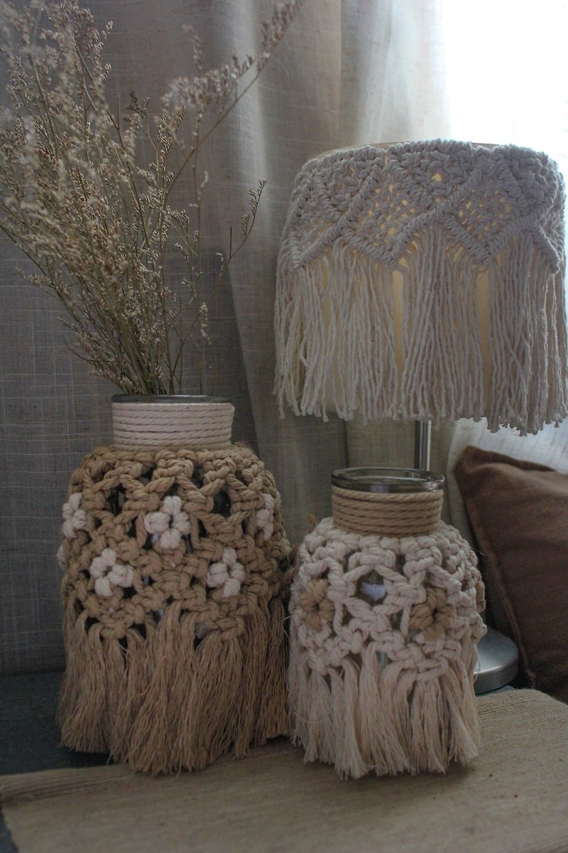 Macrame hand-embellished vase - Pottery & Ceramics - Other Materials 