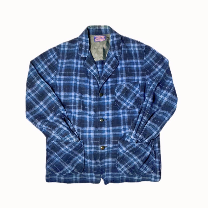 50s Pendleton 49er wool Jacket 蘇格蘭格紋羊毛外套 - 男夾克/外套 - 羊毛 藍色