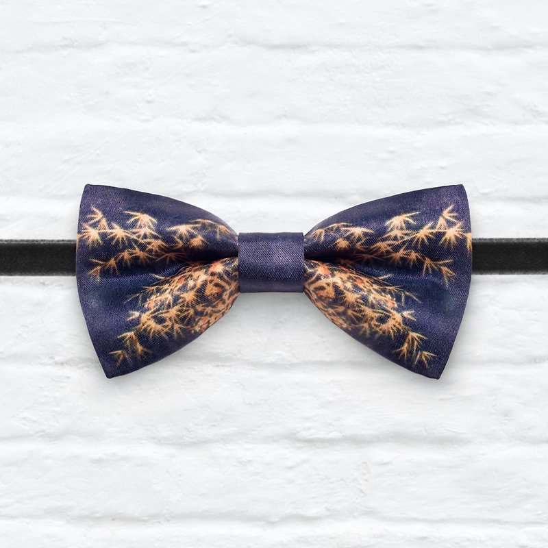 Style 0292 Blue Bamboo pattern Bowtie - Navy & White Wedding Bowtie, Gift for Him, Toddler Bow tie, Groomsmen bow tie, Pre Tied and Adjustable Novioshk - Chokers - Polyester Blue