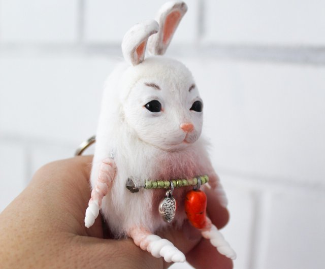 Keychain bunny plush toy rabbit doll - Shop NataliaDollsandToys Keychains -  Pinkoi