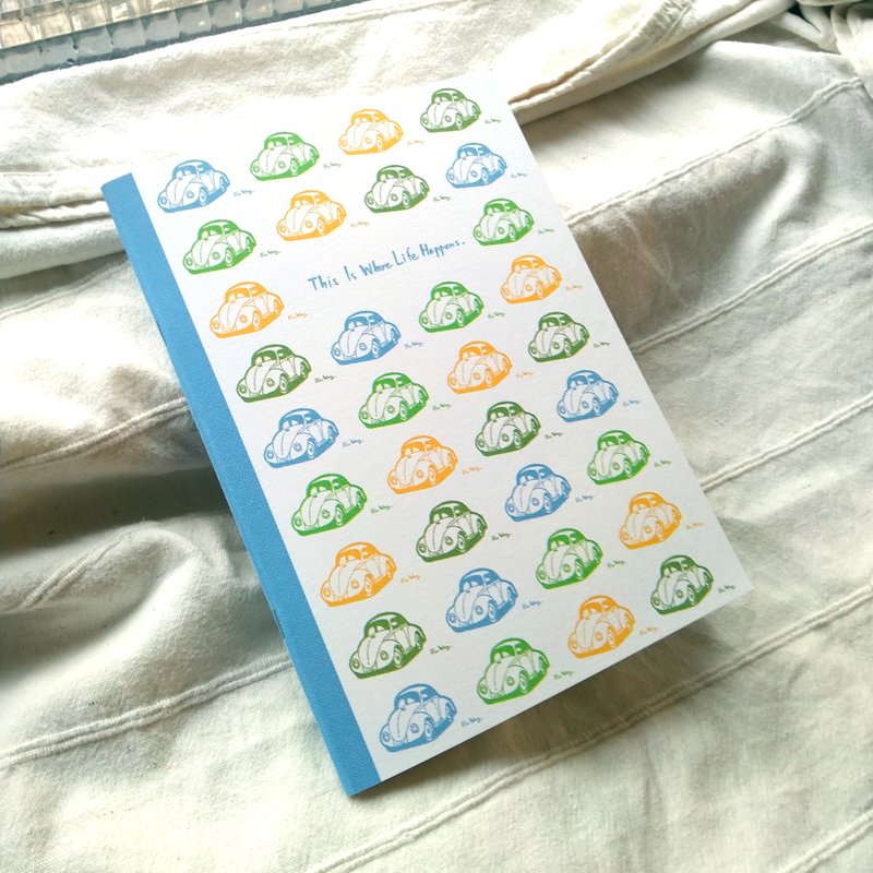 40 Page Notebook / Saddle Stitch B5 Size / Beetle Car / Blue - สมุดบันทึก/สมุดปฏิทิน - กระดาษ สีน้ำเงิน