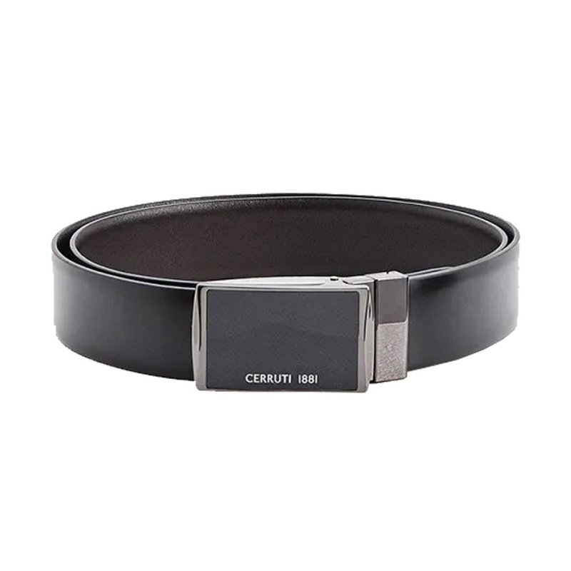 CERRUTI 1881 限量3折  頂級小牛皮皮帶 全新專櫃展示品 - 皮帶/腰帶 - 真皮 黑色