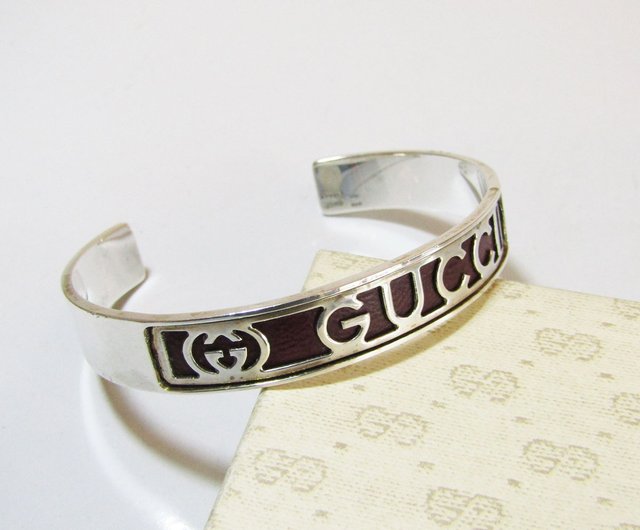 ●GUCCI　グッチ　オールドグッチ　バングル　ブレスレット●　美品 OLD GUCCI オールドグッチ ヴィンテージ シルバー925 ワイン