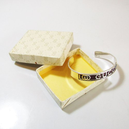 OLD GUCCI オールドグッチ ヴィンテージ シルバー925 ワインレッド