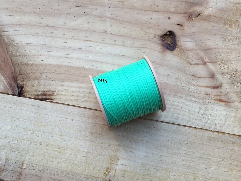 South American hand sewn wax line [# 605 mint green] 0.65mm 30m 48 color selection wax line hand stitch round wax line leather tool handmade leather leather accessories leather DIY leatherism - Knitting, Embroidery, Felted Wool & Sewing - Cotton & Hemp Green