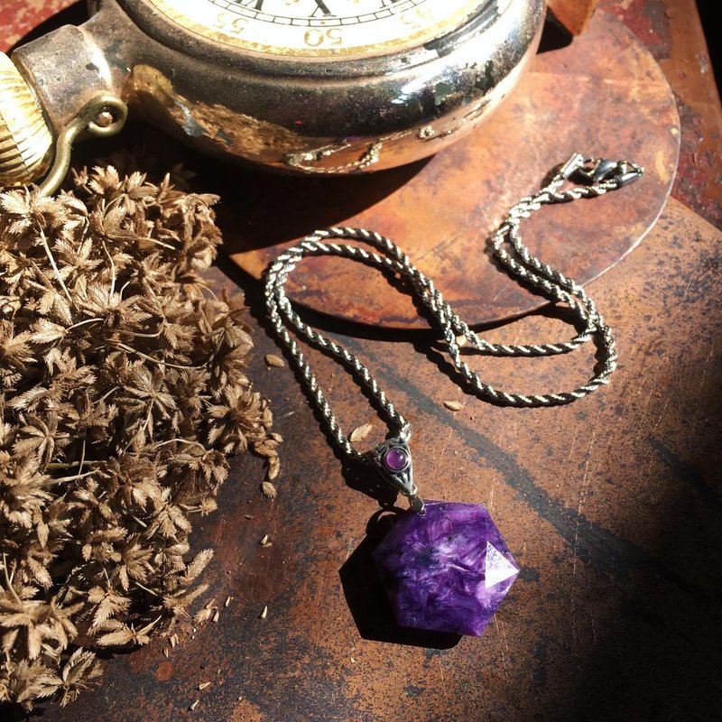 【Lost and find】天然石 紫龍晶 六芒星 頸鏈 6T66 - 項鍊 - 寶石 紫色