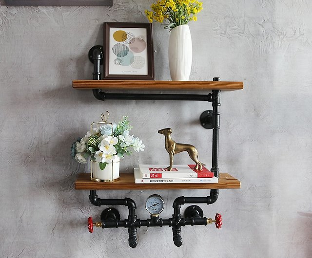 Loft Industrial Feng Shui Pipe Rack, How To Decorate Bookcase Wall