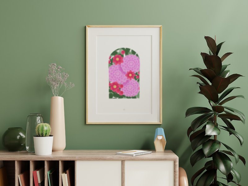 The Comfort Memories (Chrysanthemums) - 壁貼/牆壁裝飾 - 紙 粉紅色