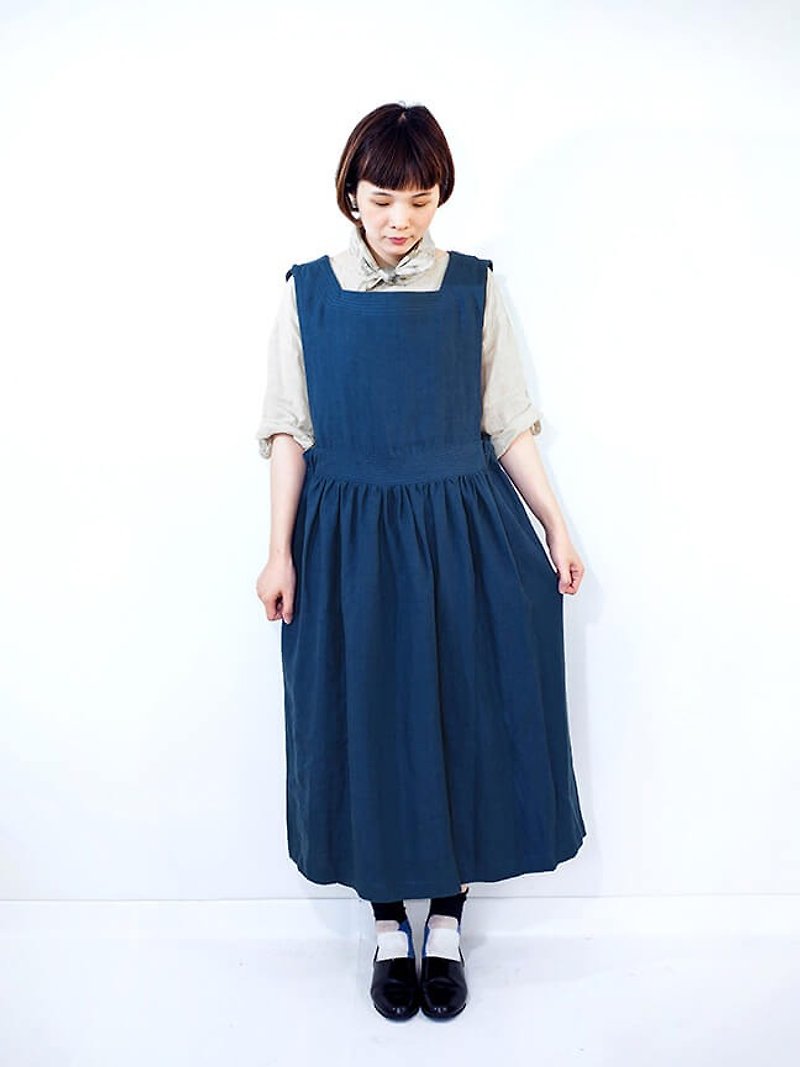 Linen apron one piece - One Piece Dresses - Cotton & Hemp Blue