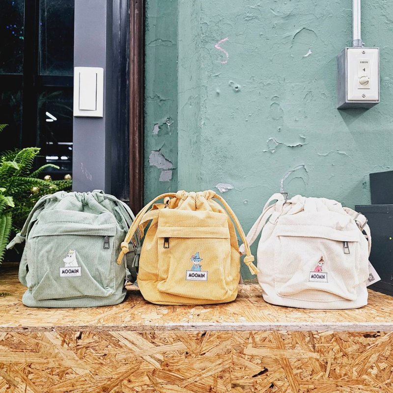 MOOMIN Authorized | Corduroy Bucket Bag-Moomin/Gonenie/Xiaomei/Sliqi - กระเป๋าถือ - ผ้าฝ้าย/ผ้าลินิน 