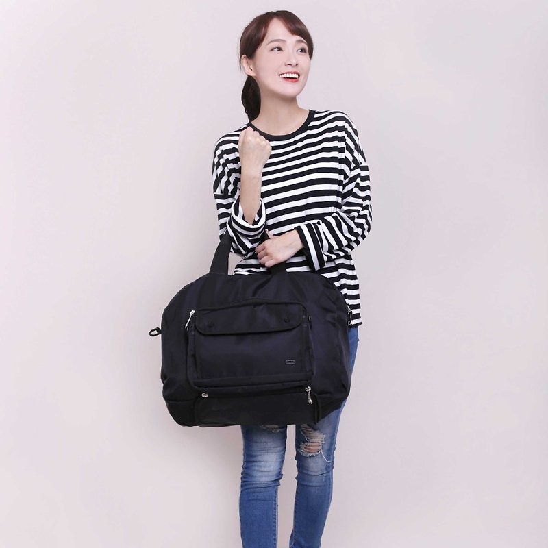 RITE-【E Series Expansion Side Backpack】-Travel Edition Pure Black - Handbags & Totes - Waterproof Material Black