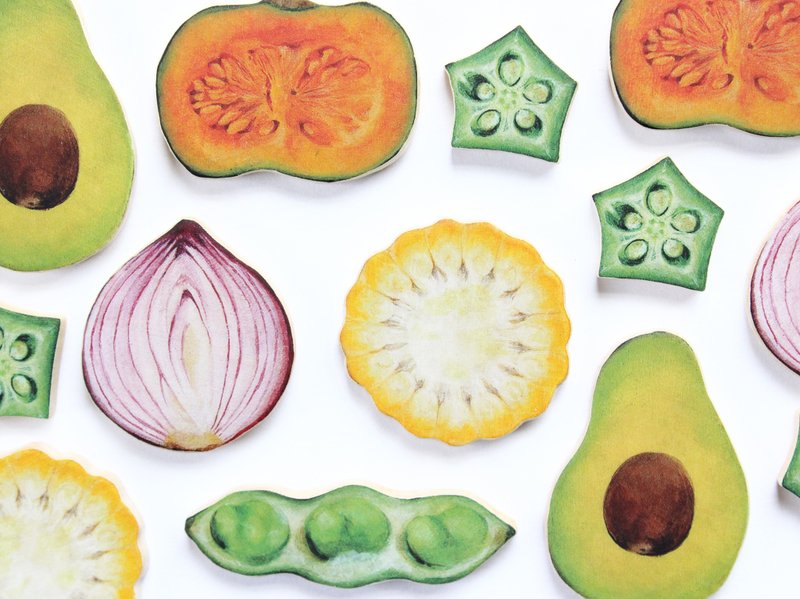 木から生まれたお野菜ブローチ - 胸針 - 木頭 綠色