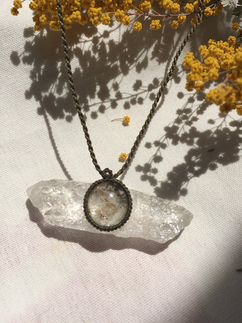 -Galaxy- Garden Quartz Macrame Necklace - Necklaces - Crystal Transparent