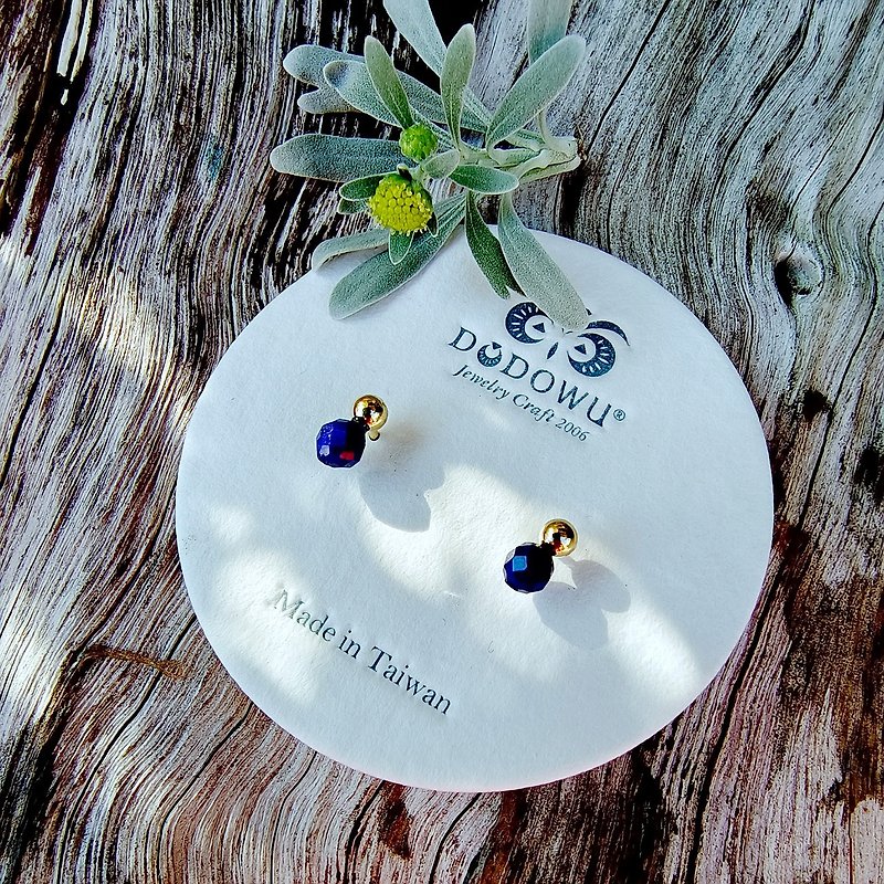 │14kgf Light Jewelry│Gold Peas Natural Stone Earrings - ต่างหู - เครื่องเพชรพลอย หลากหลายสี