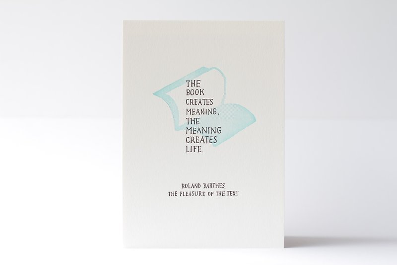 Roland Barthe's Quote - Letterpress Print - 掛牆畫/海報 - 紙 藍色
