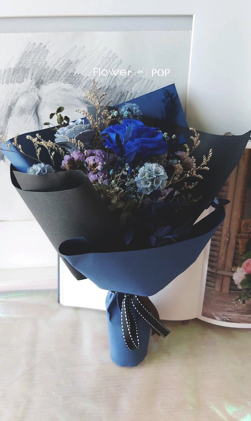 Ocean Star Visiting Small Gift Thanksgiving Bouquet Dry Flower Bouquet Medium Size - Plants - Plants & Flowers Blue