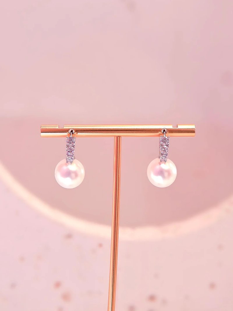 Misty moonlight—rare soft mist pink moonlight pearl earrings for girls with a sense of ritual - ต่างหู - วัสดุอื่นๆ 