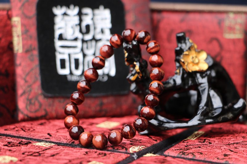 原礦純天然紅虎眼石手珠 8mm 客製化串珠設計 手鍊飾品工藝品 - 手鍊/手環 - 寶石 