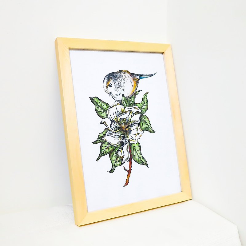 (Hankuang) copy of original hand-painted art painting - flowers chirp - Posters - Paper White