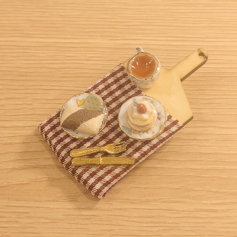 甜點奇遇記英式下午茶餐盤-手作客製美食鑰匙圈磁鐵別針 - 鑰匙圈/鑰匙包 - 其他材質 多色