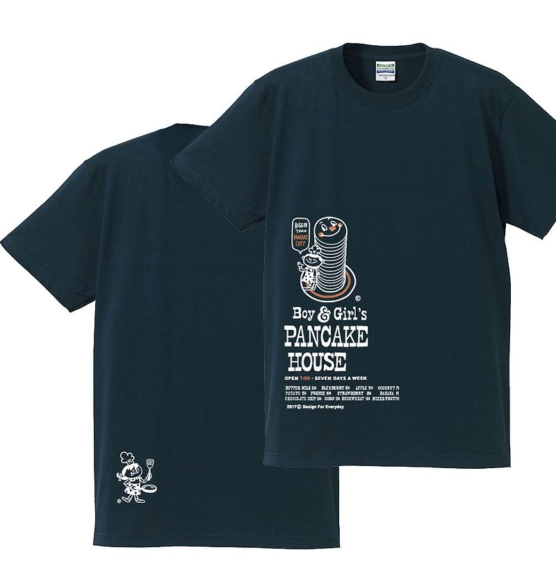 Boy & Girl's pancake 150.160 (female ML) S ~ XL T-shirt 【Custom order】 - เสื้อยืดผู้หญิง - ผ้าฝ้าย/ผ้าลินิน สีน้ำเงิน