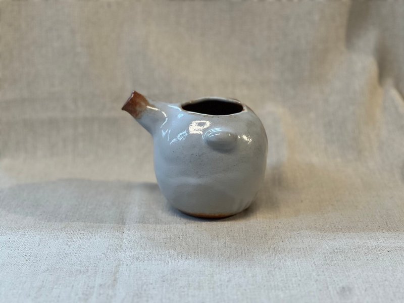 志野手捏茶海 - 茶壺/茶杯/茶具 - 陶 白色